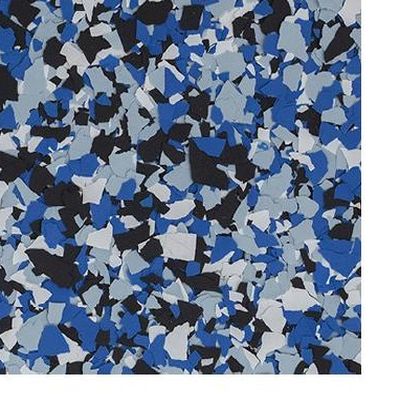 Orbit flake color sample - white, gray and blue